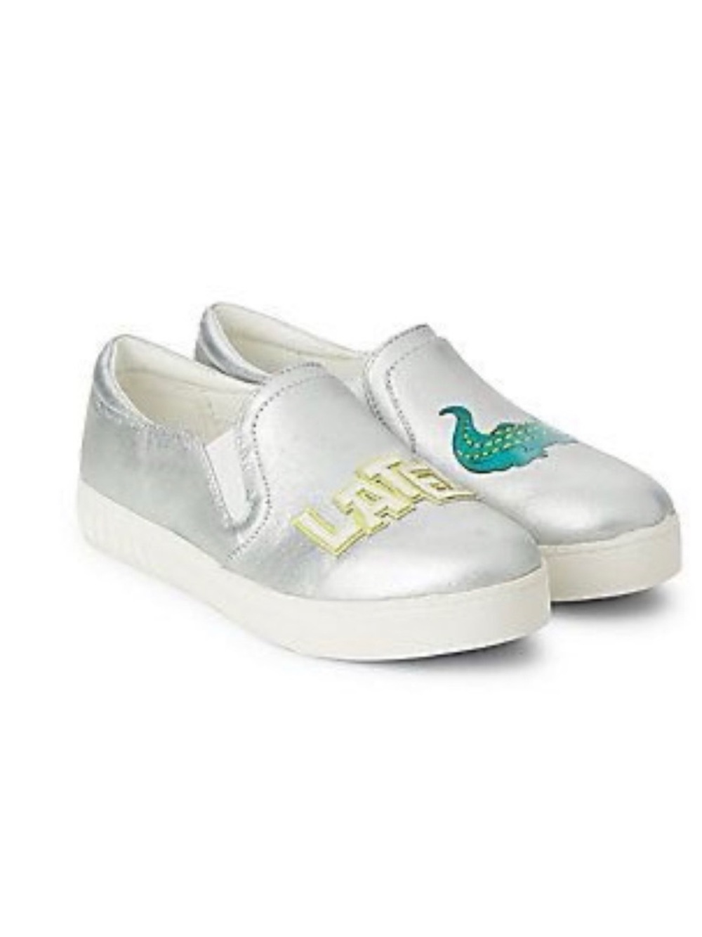 Circus Sam Edelman Charlie Later Gator Slip On Sneakers 6.5 Silver